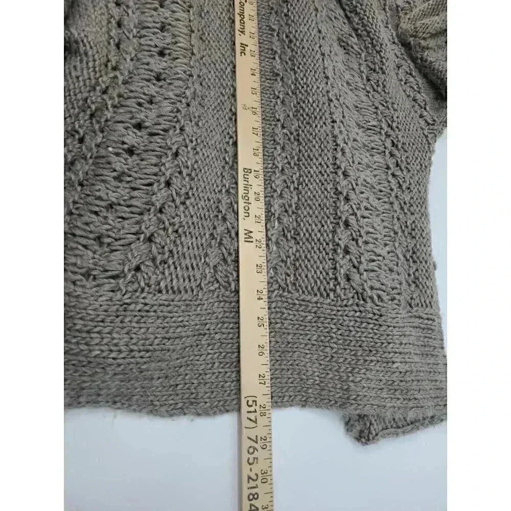 Chico's Brown Open Front Loose Knit Cardigan Sweater Women's Sz Small Wool Blend - Picture 6 of 6